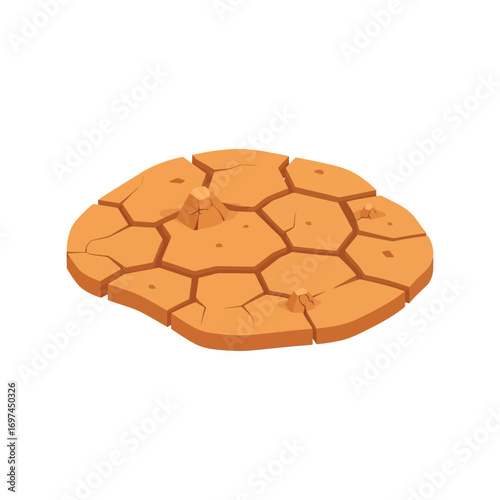 Cracked earth texture dry arid ground surface drought desert landscape illustration vector