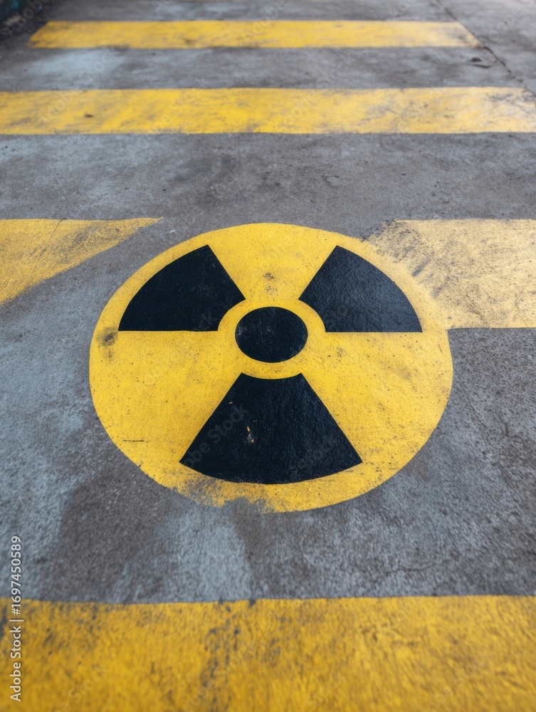 Fototapeta premium Professional Industrial Radiation Hazard Sign High-Quality Air Quality Danger Symbol for Safety Awareness Marketing and Educational Campaigns