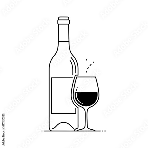 wine bottle and glass