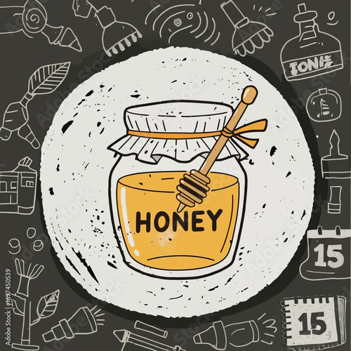 vector illustration of honey
