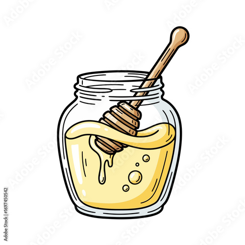 jar of honey and spoon
