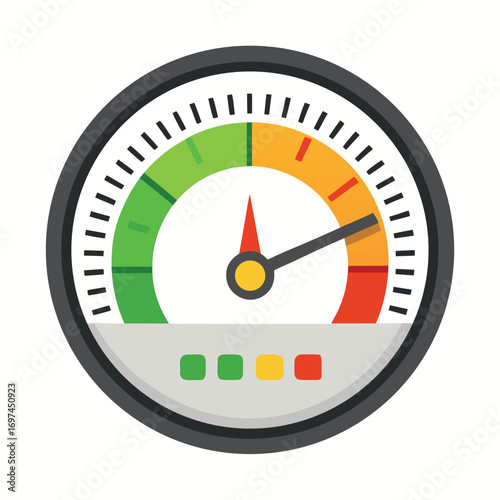 Vector performance meter gauge icon