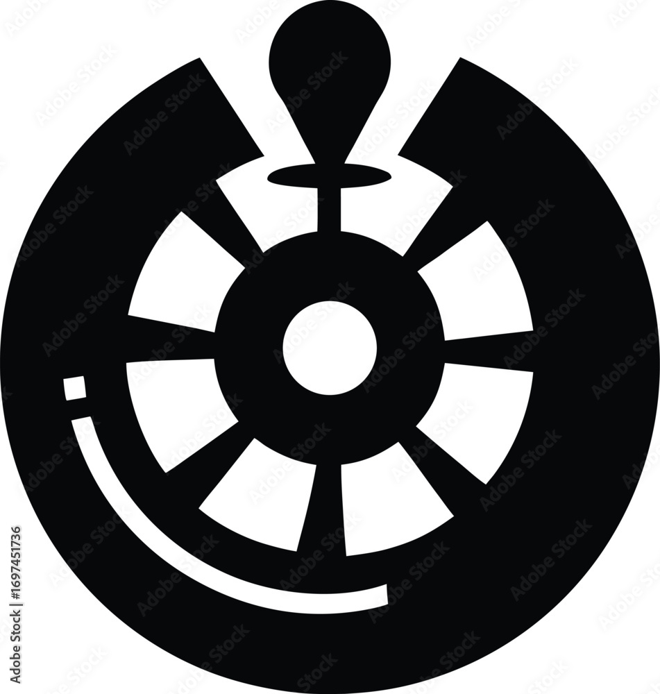 Obraz premium Black vector turbine icon