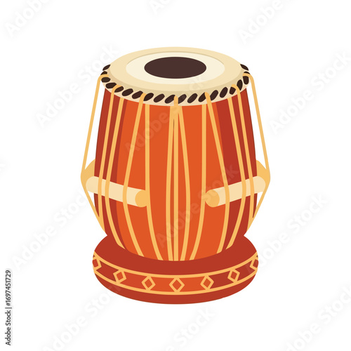 Indian tabla drum traditional percussion instrument music classical performance vector