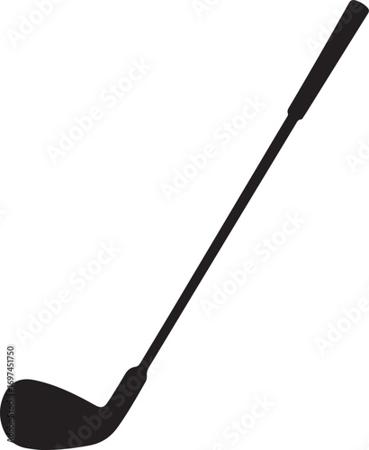Close up of iron or wedge golf club flat vector icon for sports apps and websites