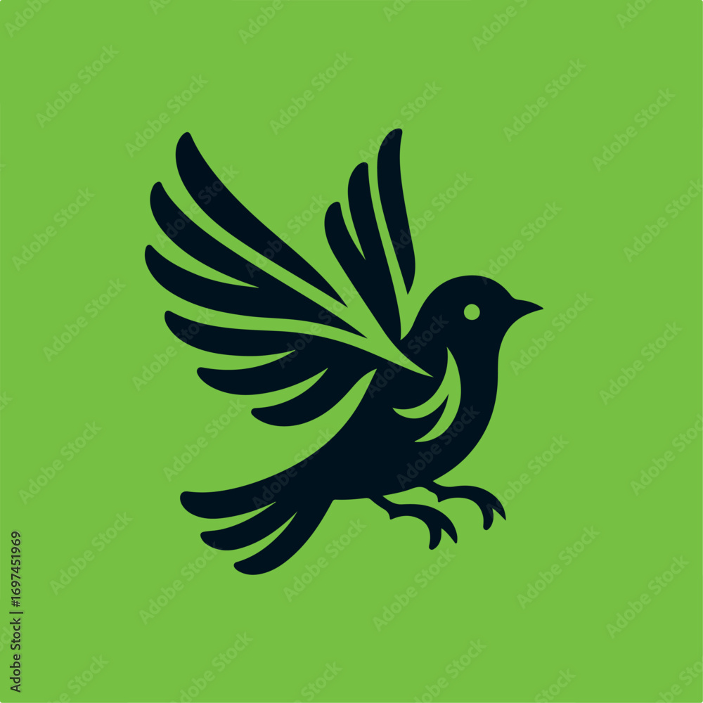 Obraz premium vector illustration silhouette of a bird logo