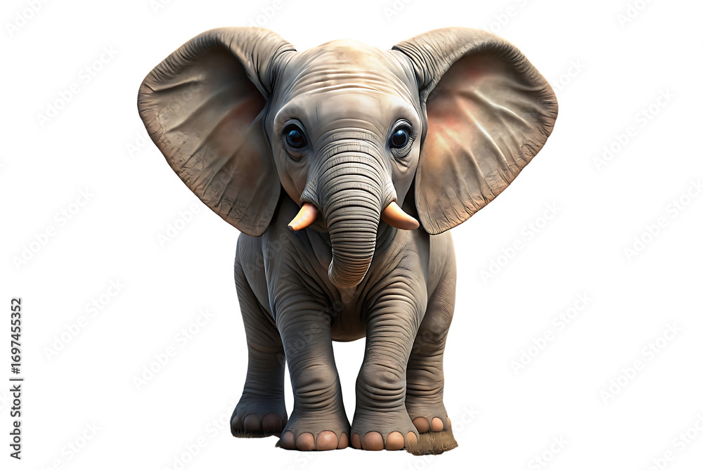 Fototapeta premium Adorable Baby Elephant isolated on transparent background