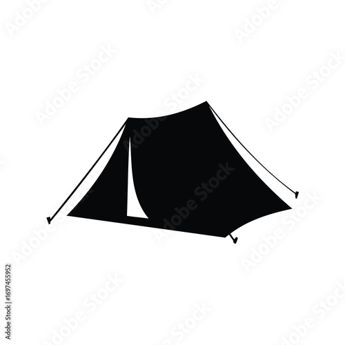 Silhouette illustration of a camping tent perfect for outdoor adventures