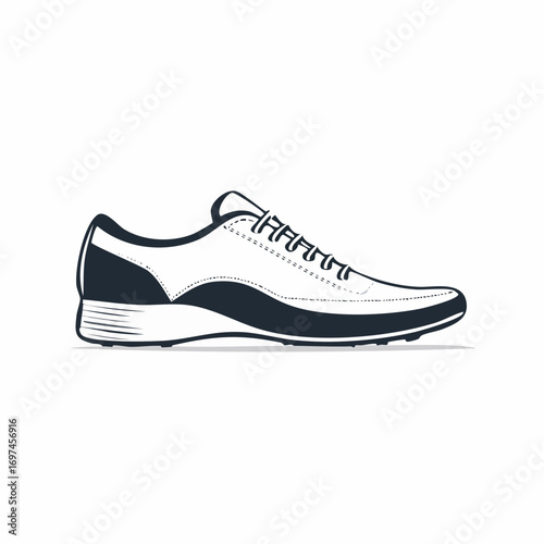 Simple black shoe vector, minimal flat design