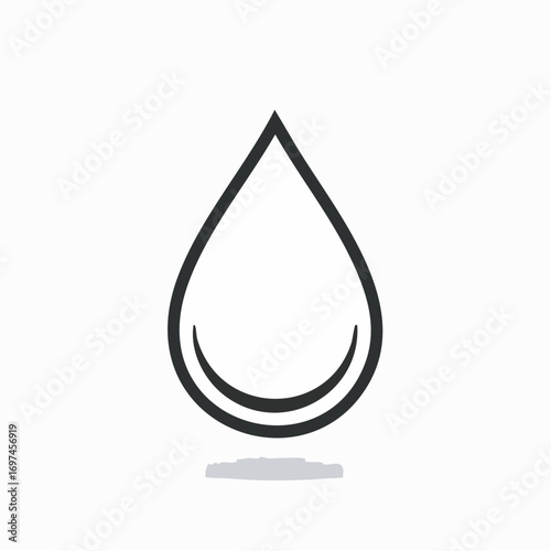 Black raindrop vector silhouette, clean design