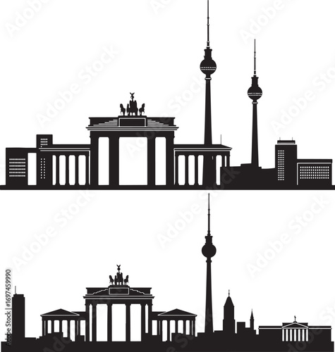 Berlin skyline silhouette vector art