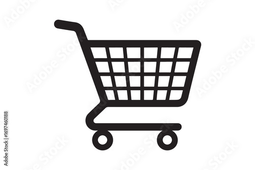 shopping cart icon black silhouette isolated on white background