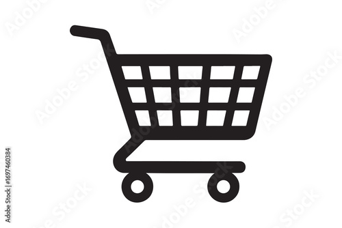 shopping cart icon black silhouette isolated on white background