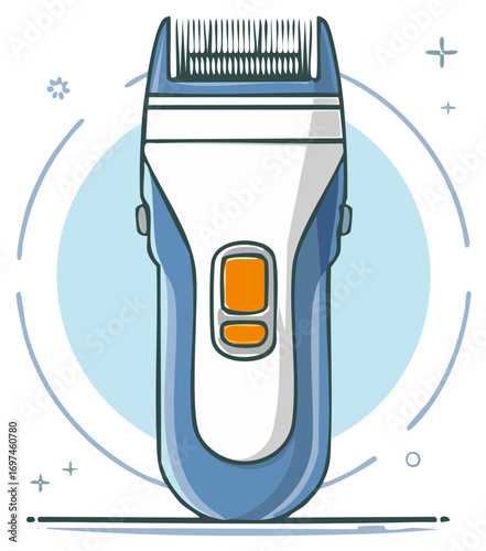 Modern electric hair clipper and shaver isolated cartoon vector illustration