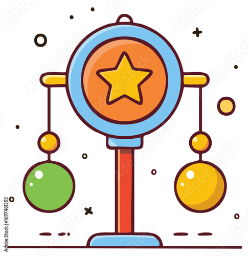 Cute Newborn Infant Crib Mobile Toy with Star and Colorful Hanging Spheres