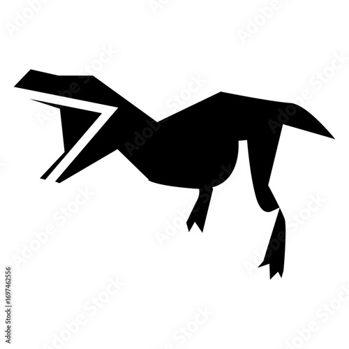 vector illustration of a black dinosaurus