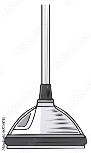 Cartoonish Plunger Illustration for Cleaning and Maintenance Tasks in Restrooms