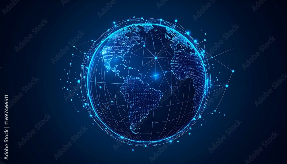 Obraz premium Global network, digital earth