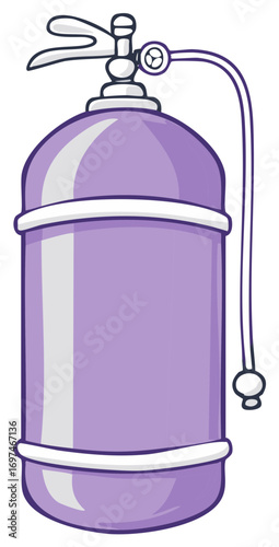 Purple Cartoon Fire Extinguisher Illustration