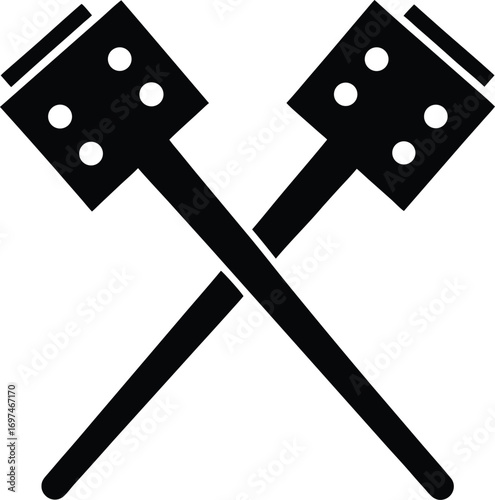 Vector illustration of two crossed drumsticks