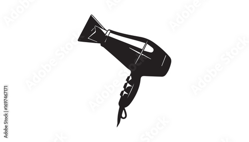 black silhouette of a hairdryer
