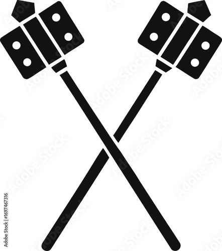 Vector illustration of two crossed drumsticks