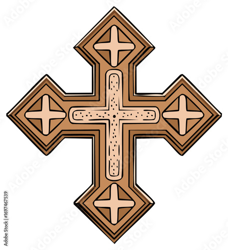 Ornate Eastern Orthodox Cross with Decorative Details