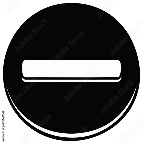 Black Circular Minus Sign Icon Symbol for Negative Delete Stop Warning Interface Elements