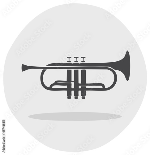 Iconic Trumpet Silhouette Musical Instrument Brass Wind Orchestra Performance