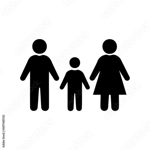 Iconic representation of a nuclear family with a father, mother and child