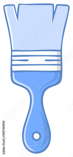 Light Blue Paintbrush with Handle and Bristles Tool for Painting and DIY Projects