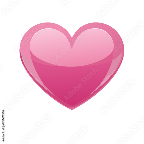 pink heart isolated on white background