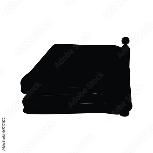 Silhouette of a neatly made bed with a classic, round finial post