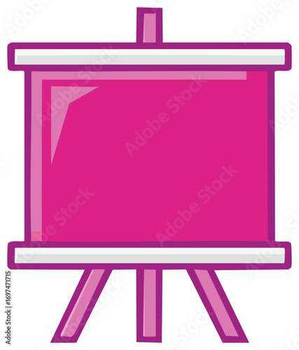Illustration of a Pink Easel with Blank Canvas for Art Display or Presentation