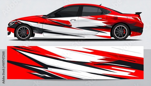 Sport car wrap design template