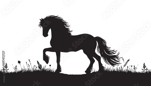 horse silhouette vector illustration