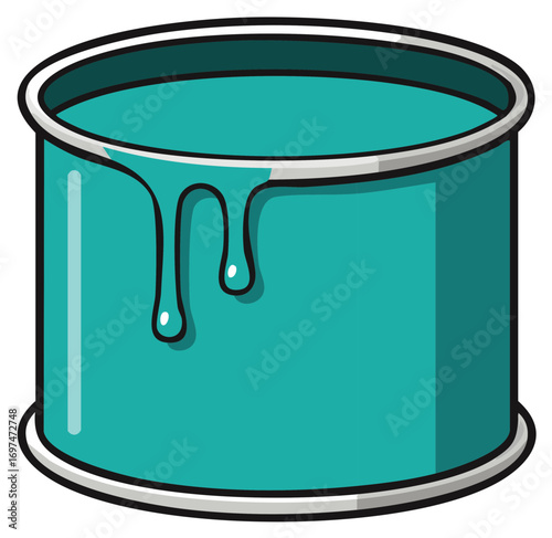 Turquoise Paint Can Drips, Glossy Liquid Art Supplies for Painting and Home Improvement Projects