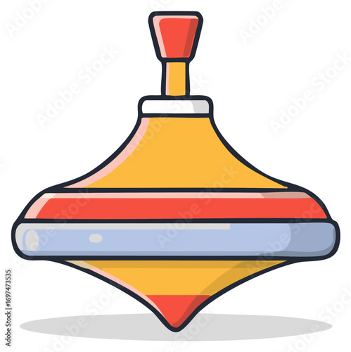 Whirligig Spinner Toy Spinning Isolated Design Toy Classic Game Cartoon Whirligig Nostalgia Illustration