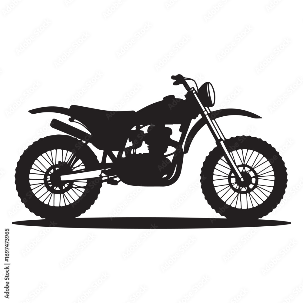 Fototapeta premium Classic Vintage Motorcycle Vector Illustration