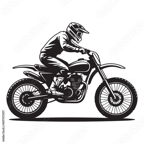 Classic Vintage Motorcycle Vector Illustration