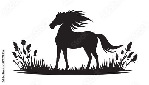 horse silhouette vector illustration