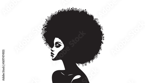 black silhouette of a African woman hairstyle