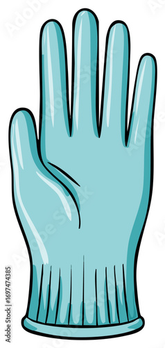 Protective Glove Cartoon Illustration for Safety Gear and Healthcare Supply Imagery
