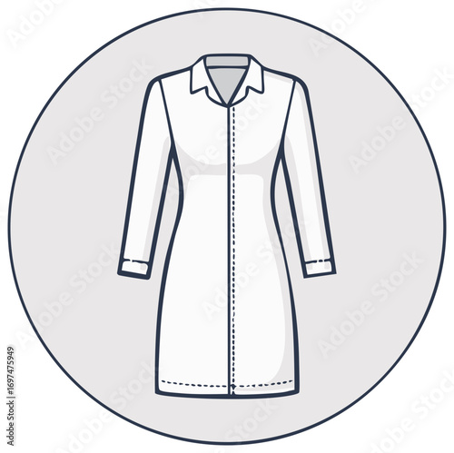 Professional White Lab Coat Medical Uniform for Healthcare and Science Icon