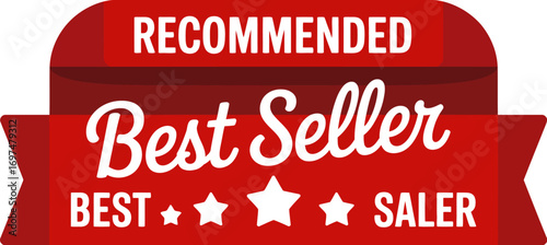 Best seller recommended product label vector illustration