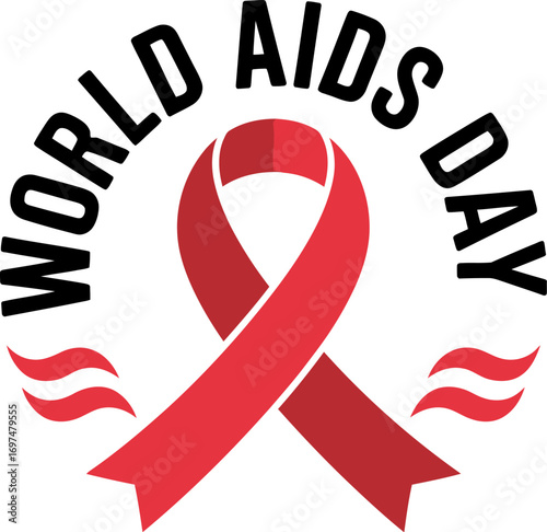World aids day awareness red ribbon hiv aids prevention