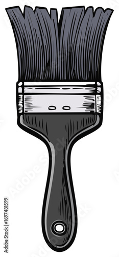 Illustration of a Painting Brush, Art Supply, Artist Equipment