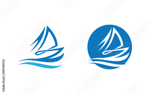 Cruise ship vector icon Logo Template illustration v1.1