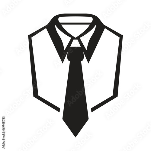 Shirt with tie silhouette vector artwork illustration