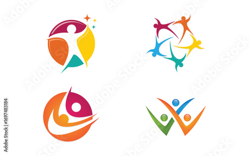 Adoption care community network and social logo design v3.159